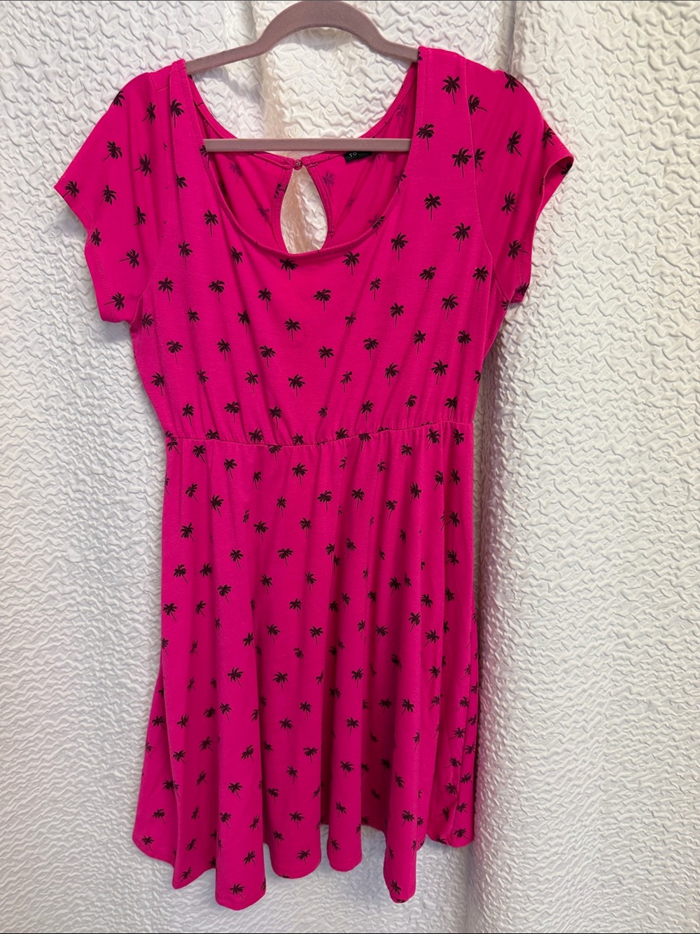 torrid Hot Pink Palm-Print Skater Dress